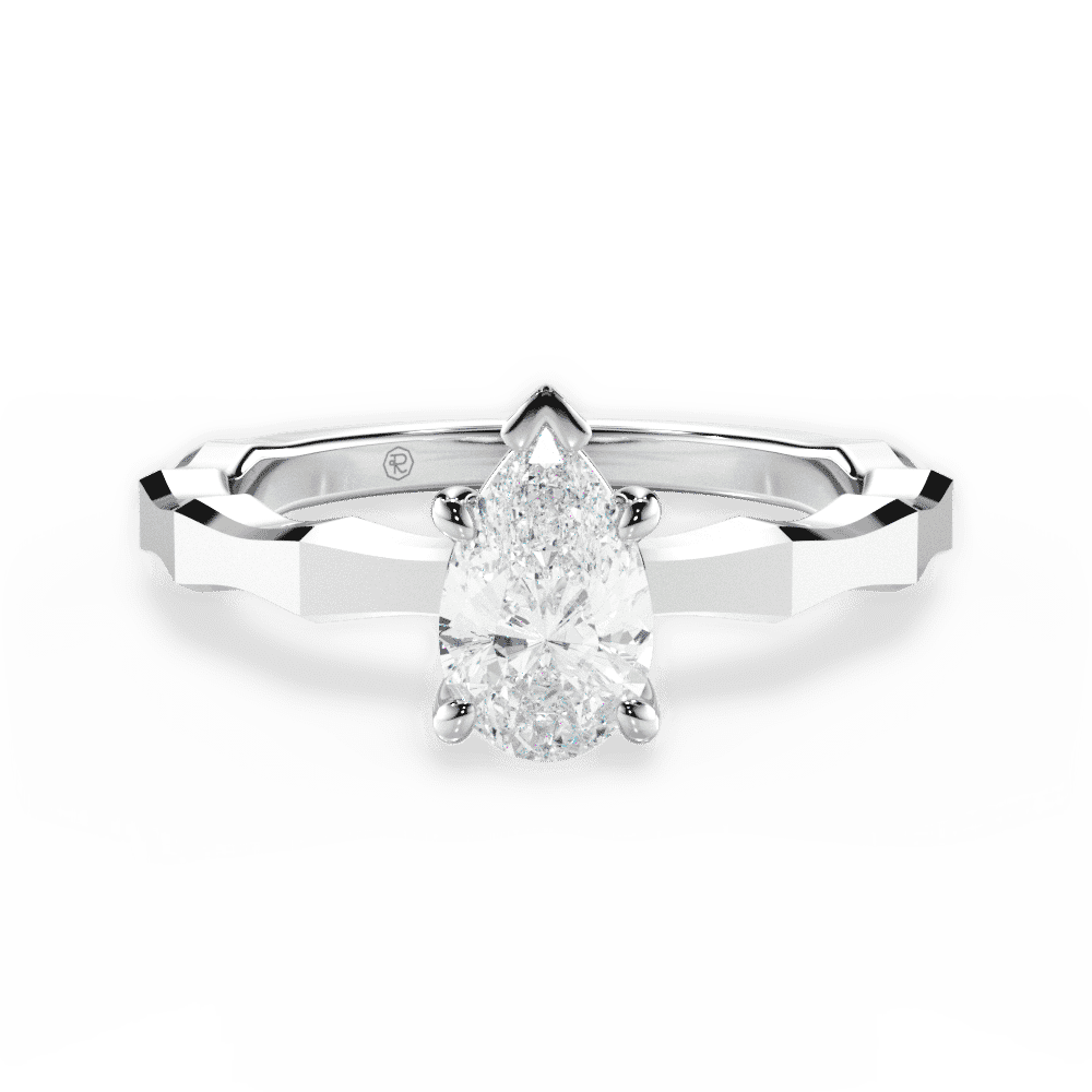 14kt White Gold/18kt White Gold/Platinum/pear/top
