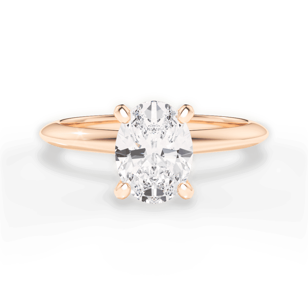 14kt Rose Gold/18kt Rose Gold/oval/top