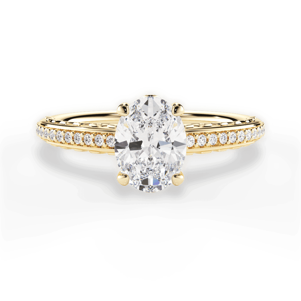 14kt Yellow Gold/18kt Yellow Gold/oval/top