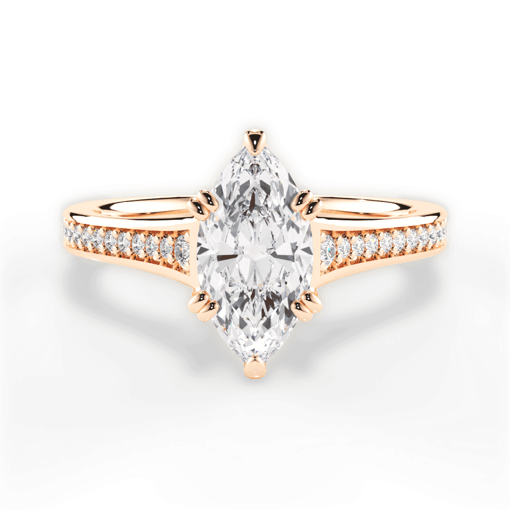 14kt Rose Gold/18kt Rose Gold/marquise/top