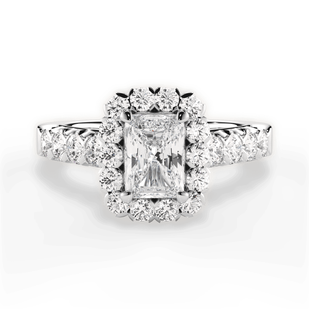 14kt White Gold/18kt White Gold/Platinum/radiant/top