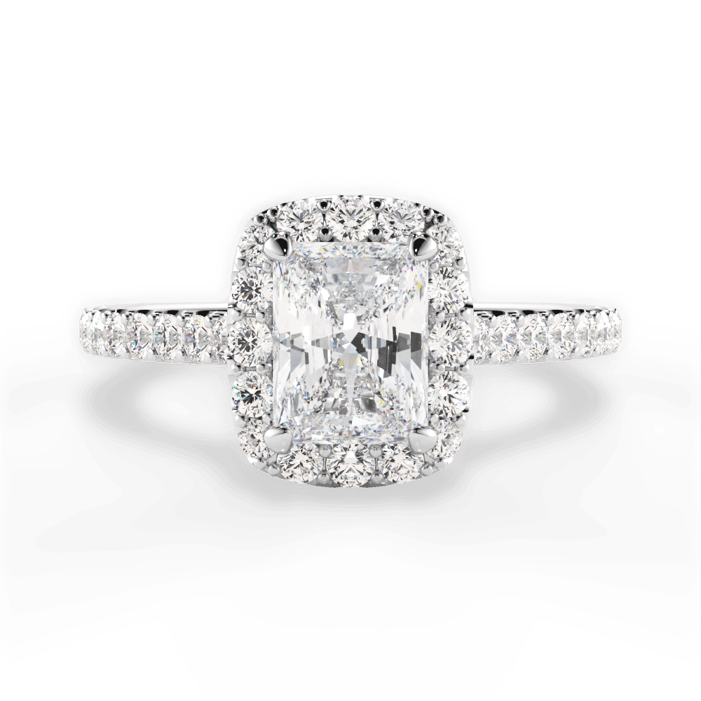 14kt White Gold/18kt White Gold/Platinum/radiant/top