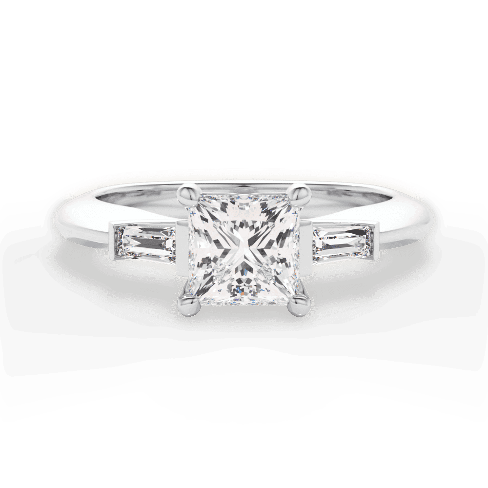 14kt White Gold/18kt White Gold/Platinum/princess/top