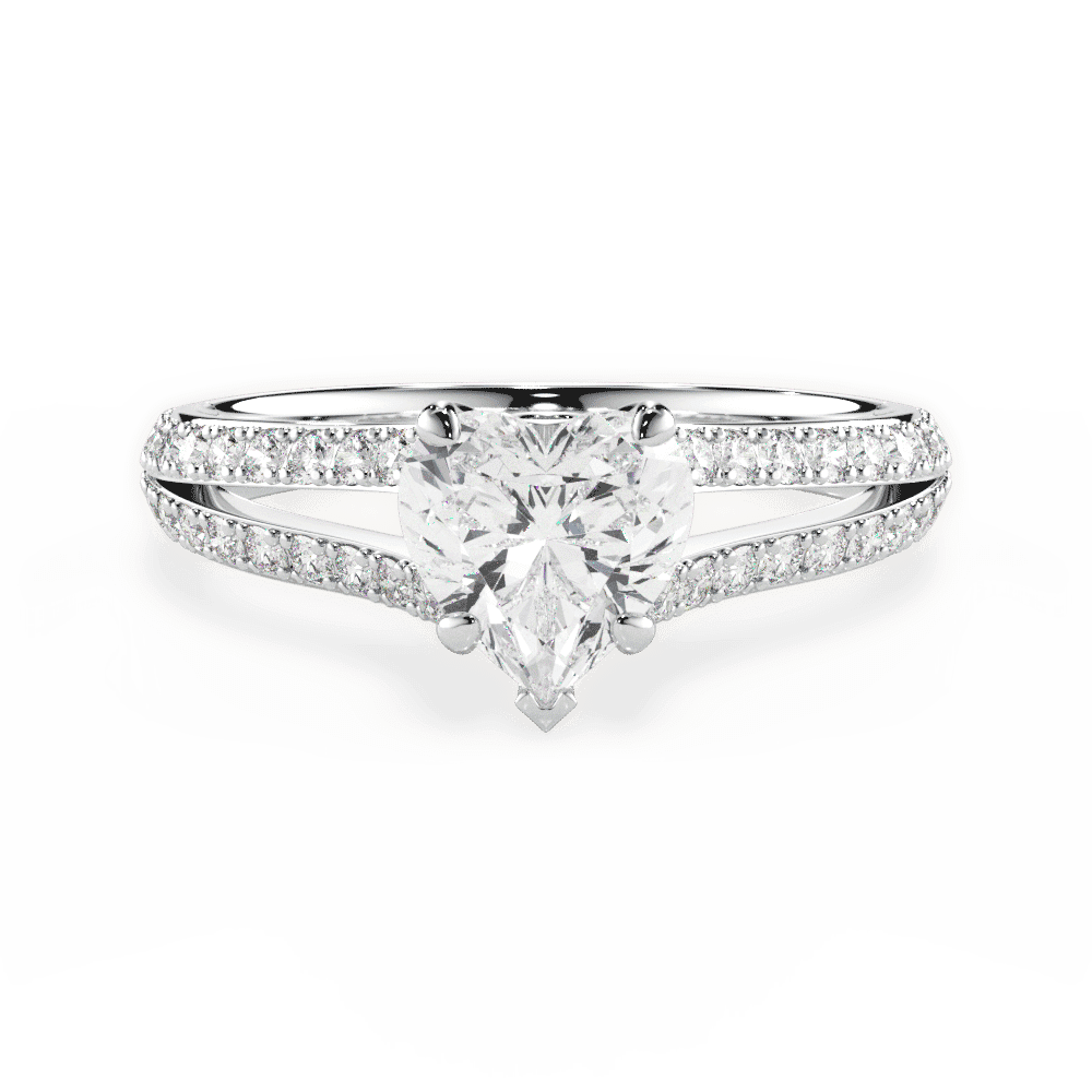 14kt White Gold/18kt White Gold/Platinum/heart/top