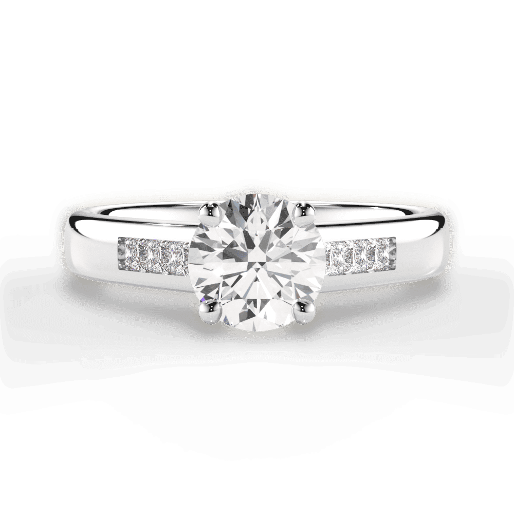 14kt White Gold/18kt White Gold/Platinum/round/top