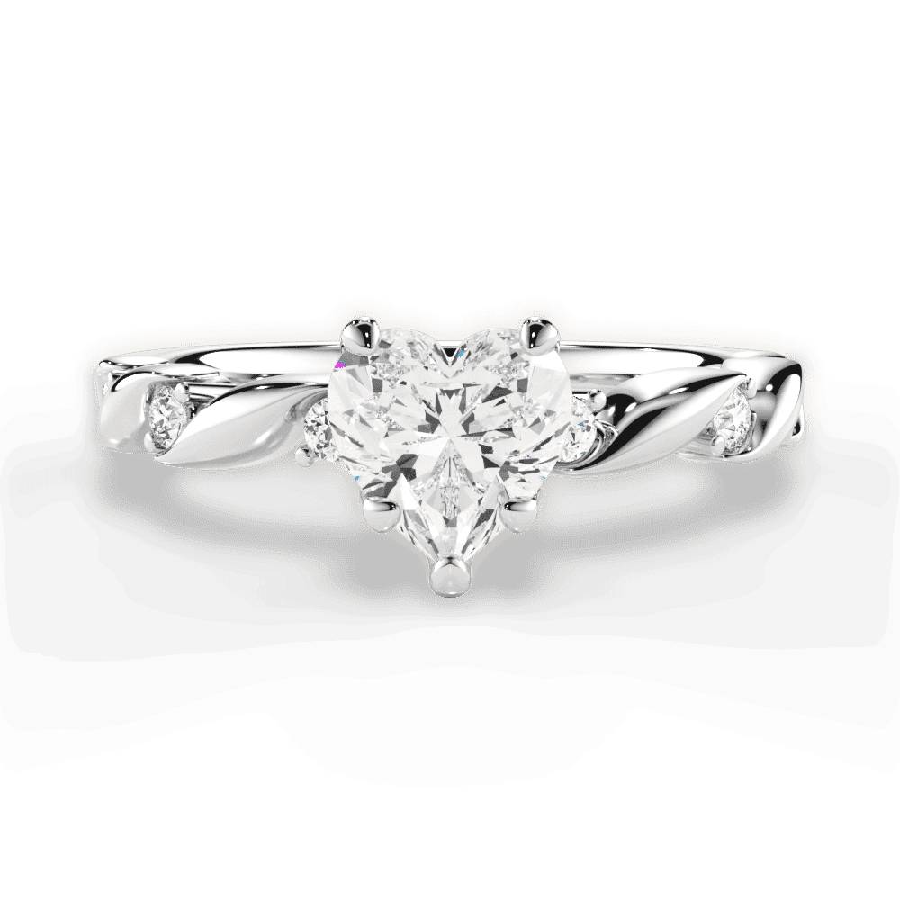 14kt White Gold/18kt White Gold/Platinum/heart/top