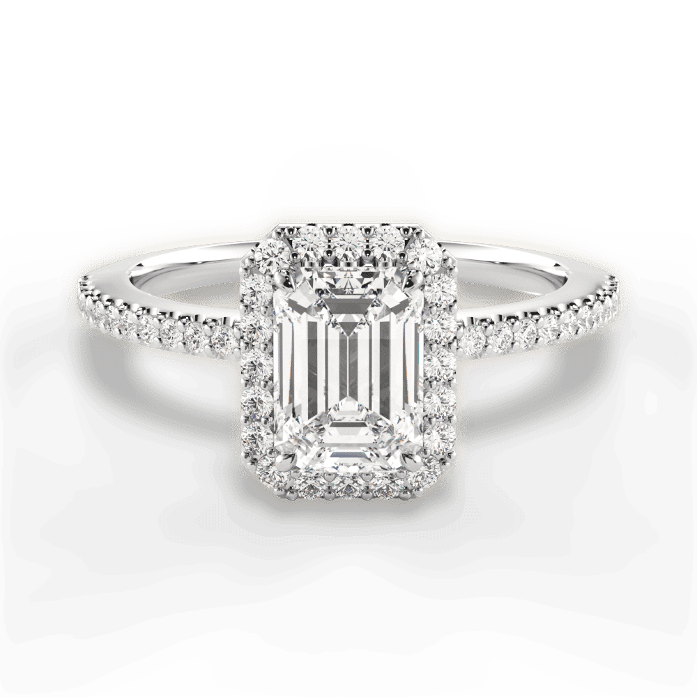 14kt White Gold/18kt White Gold/Platinum/emerald/top
