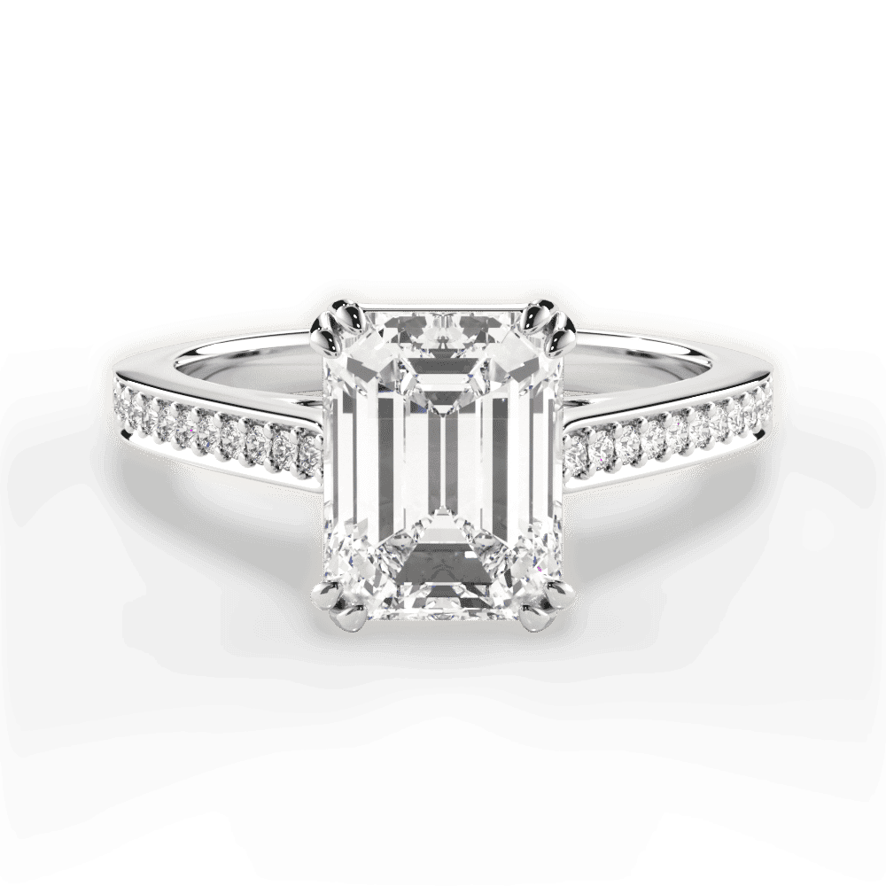 14kt White Gold/18kt White Gold/Platinum/emerald/top