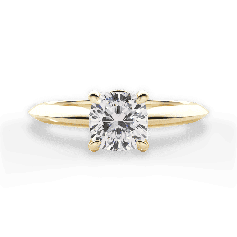 14kt Yellow Gold/18kt Yellow Gold/cushion/top