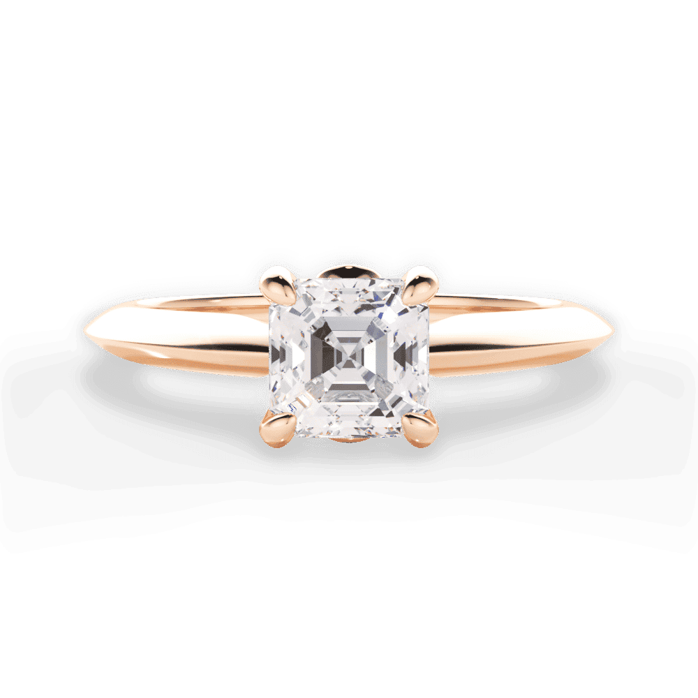 14kt Rose Gold/18kt Rose Gold/asscher/top