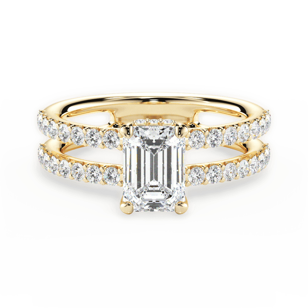 14kt Yellow Gold/18kt Yellow Gold/emerald/top