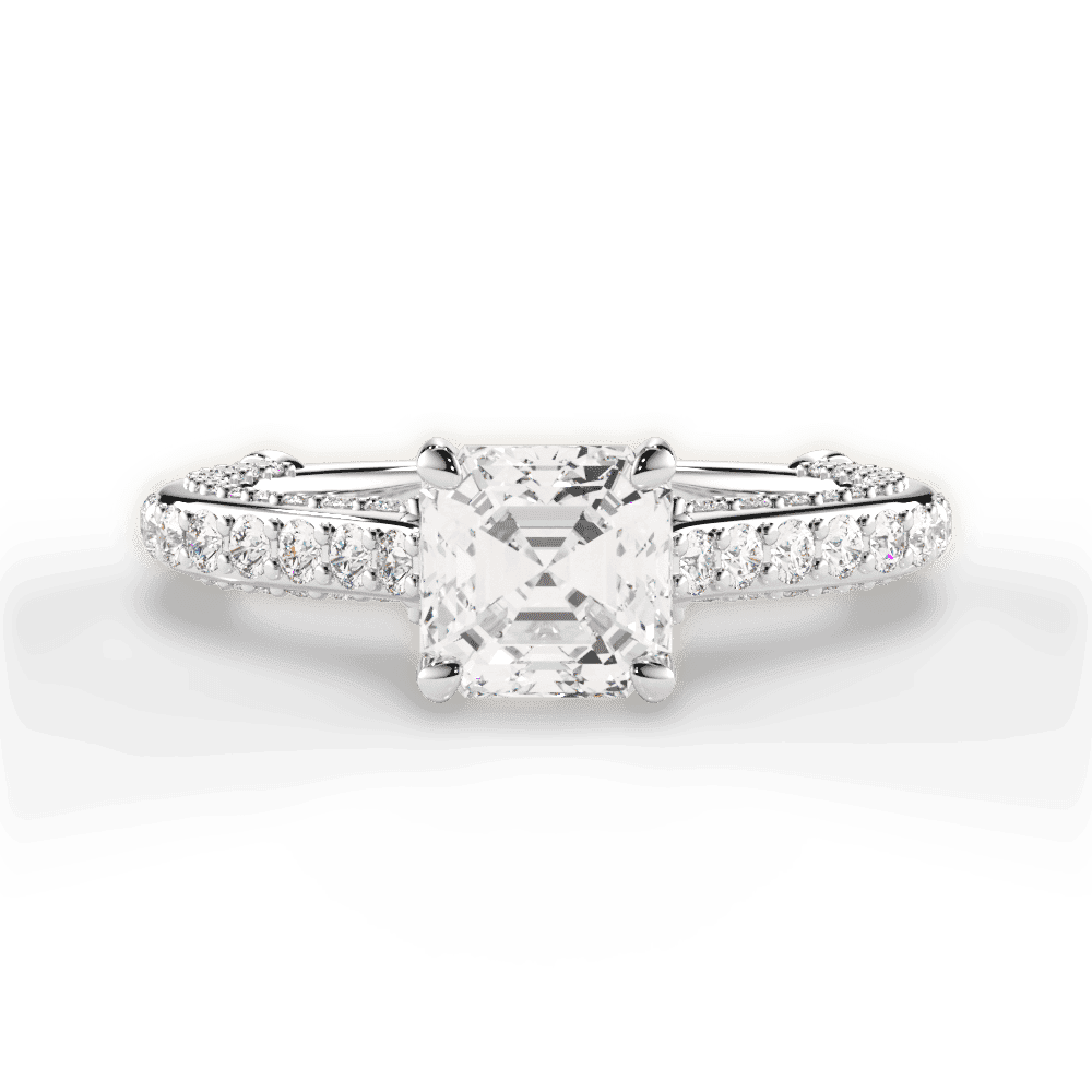 14kt White Gold/18kt White Gold/Platinum/asscher/top