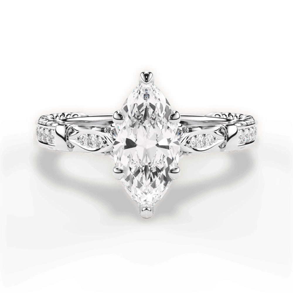 14kt White Gold/18kt White Gold/Platinum/marquise/top