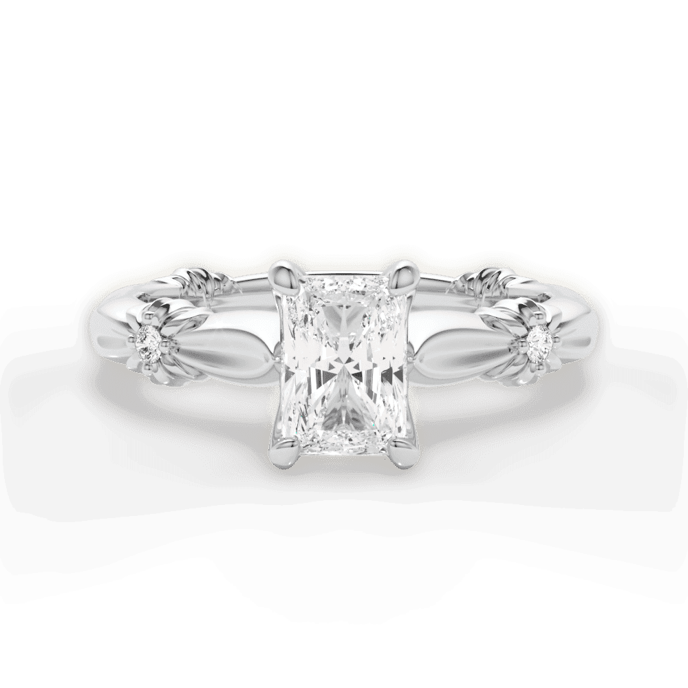 14kt White Gold/18kt White Gold/Platinum/radiant/top