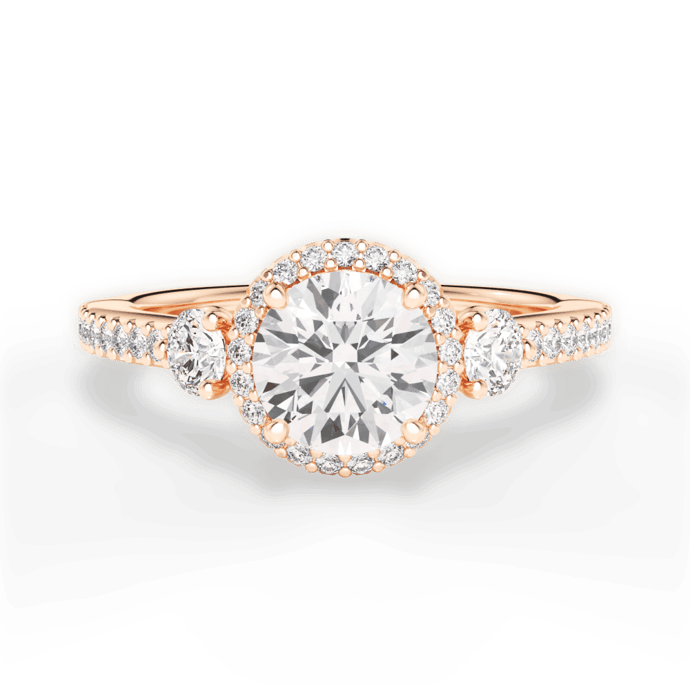 14kt Rose Gold/18kt Rose Gold/round/top