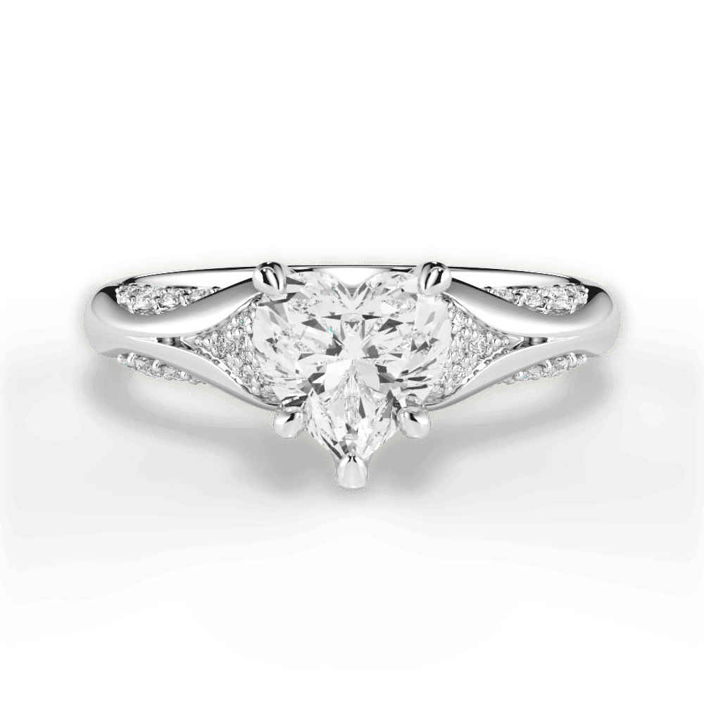 14kt White Gold/18kt White Gold/Platinum/heart/top