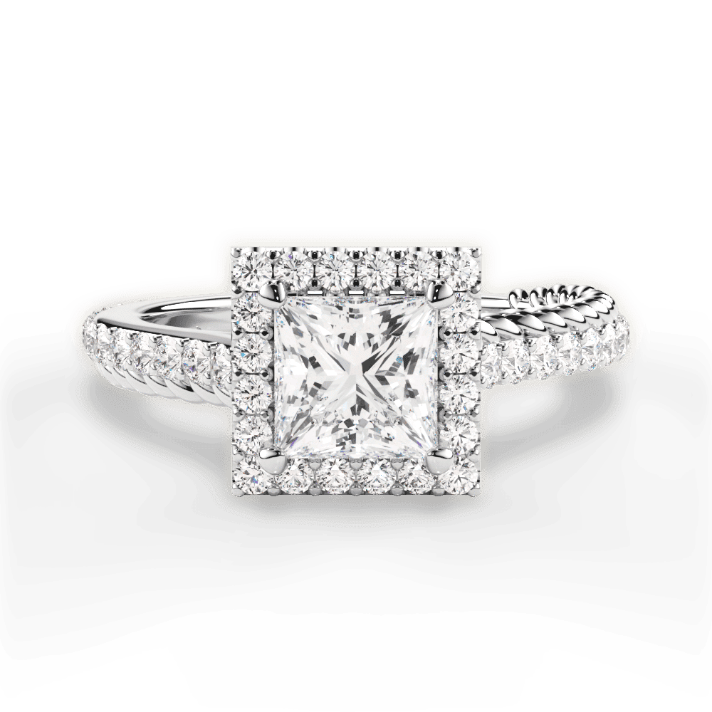 14kt White Gold/18kt White Gold/Platinum/princess/top