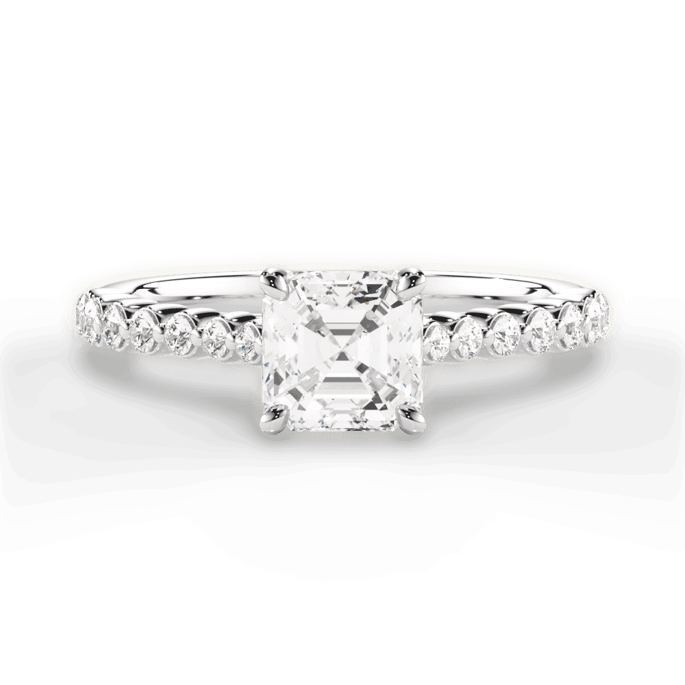 14kt White Gold/18kt White Gold/Platinum/asscher/top