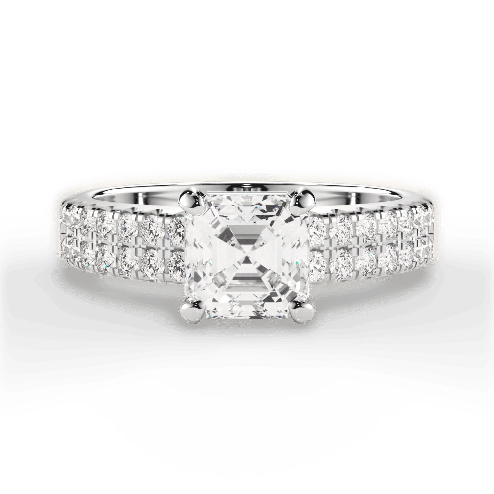 14kt White Gold/18kt White Gold/Platinum/asscher/top