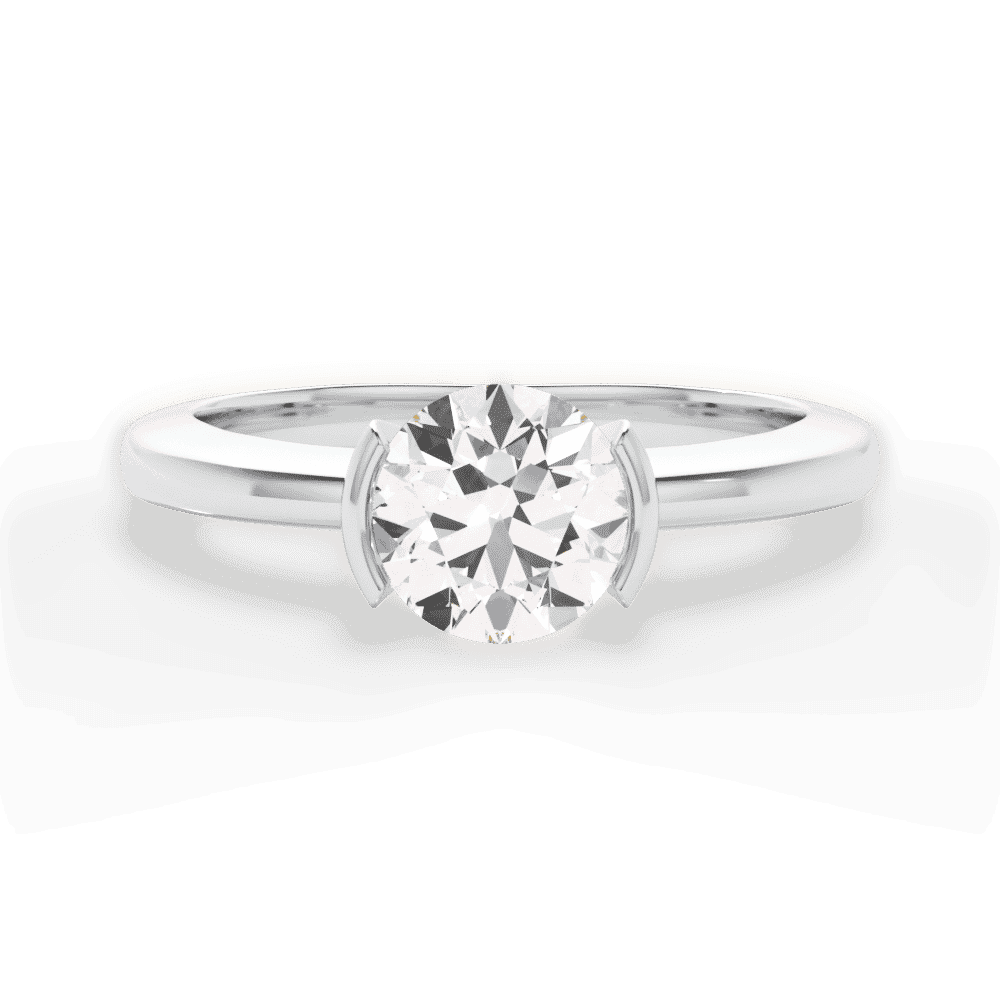 14kt White Gold/18kt White Gold/Platinum/round/top