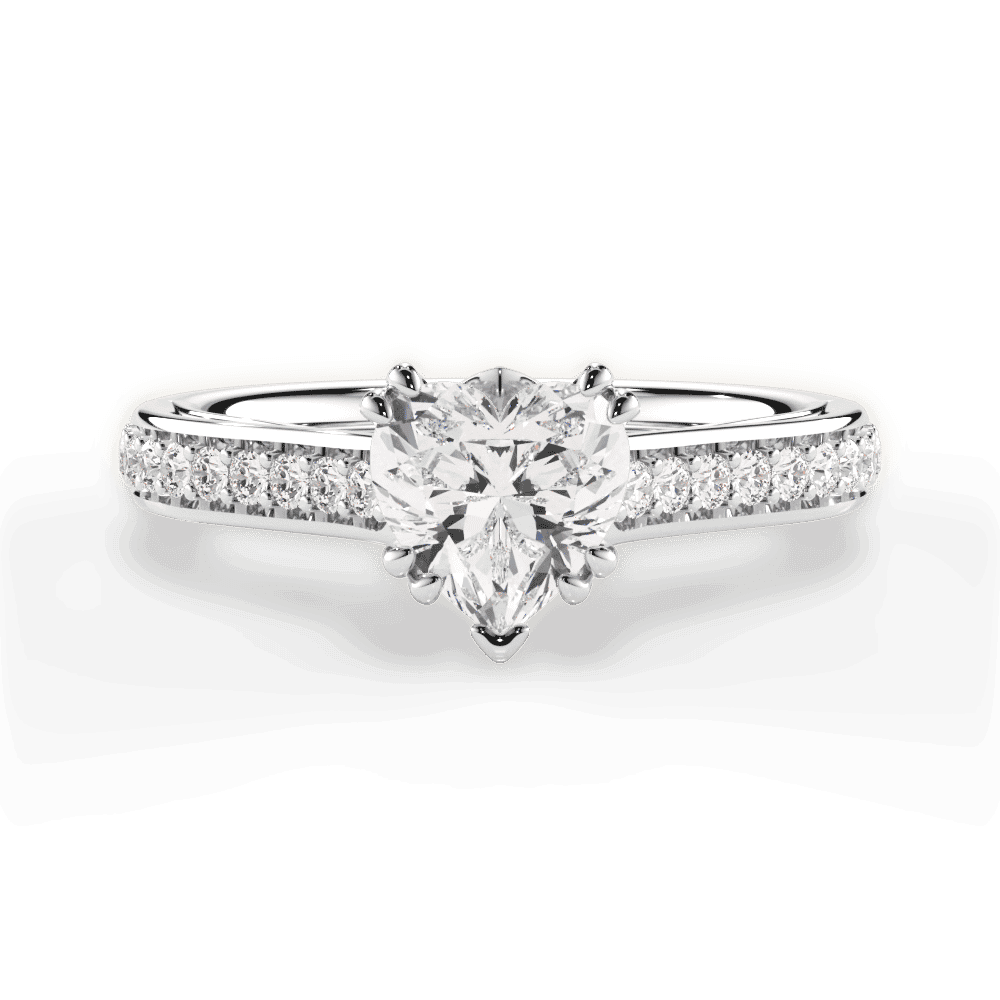 14kt White Gold/18kt White Gold/Platinum/heart/top