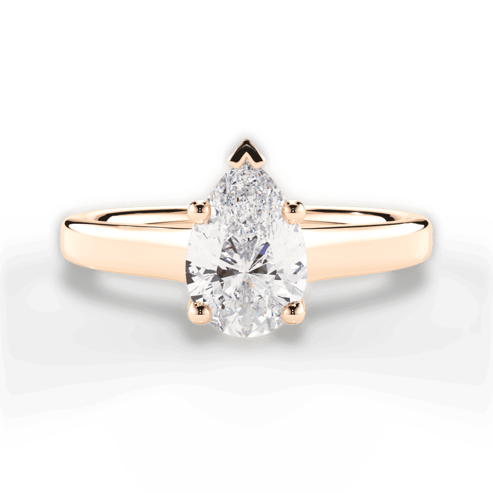14kt Rose Gold/18kt Rose Gold/pear/top