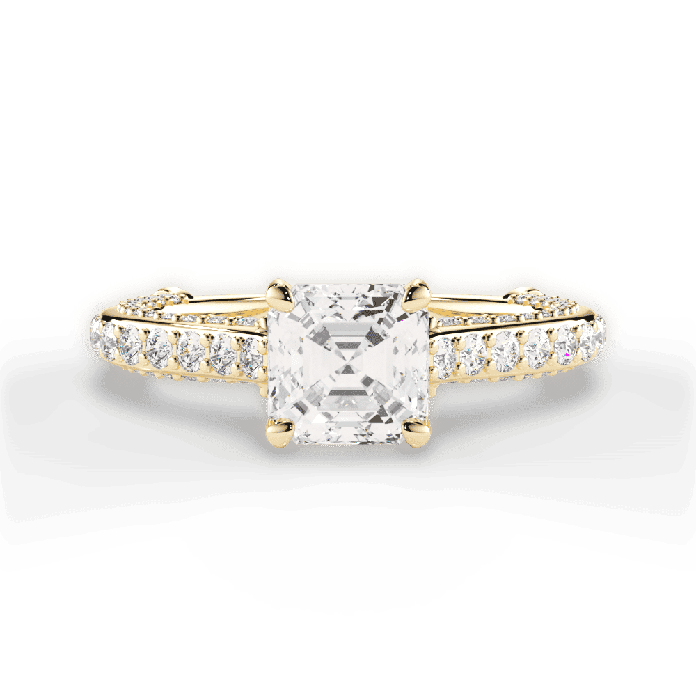 14kt Yellow Gold/18kt Yellow Gold/asscher/top
