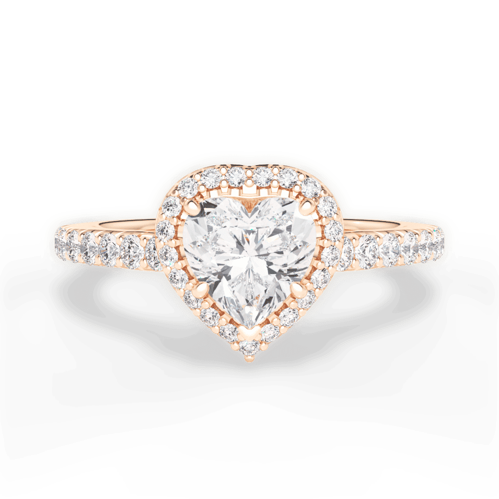 14kt Rose Gold/18kt Rose Gold/heart/top