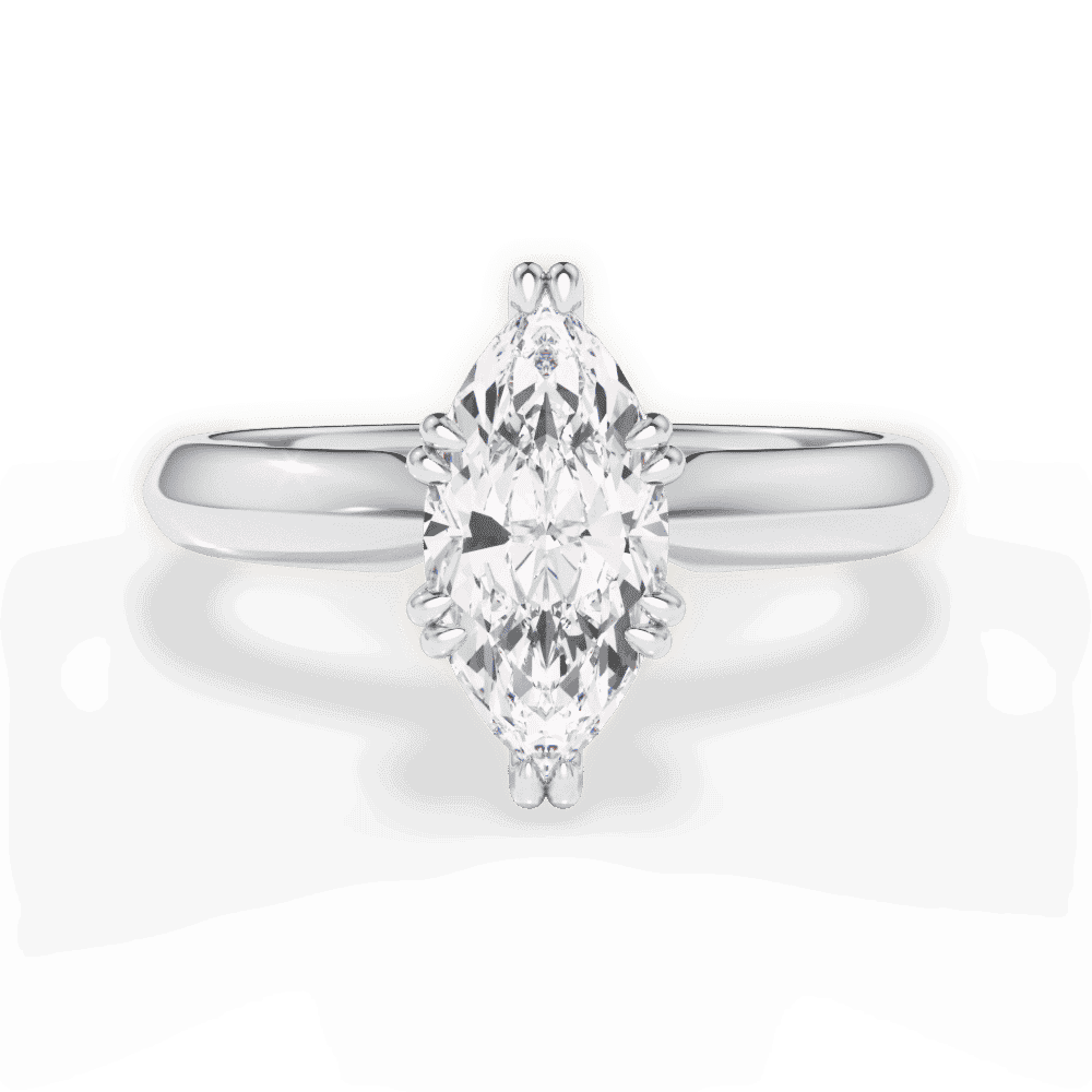 14kt White Gold/18kt White Gold/Platinum/marquise/top