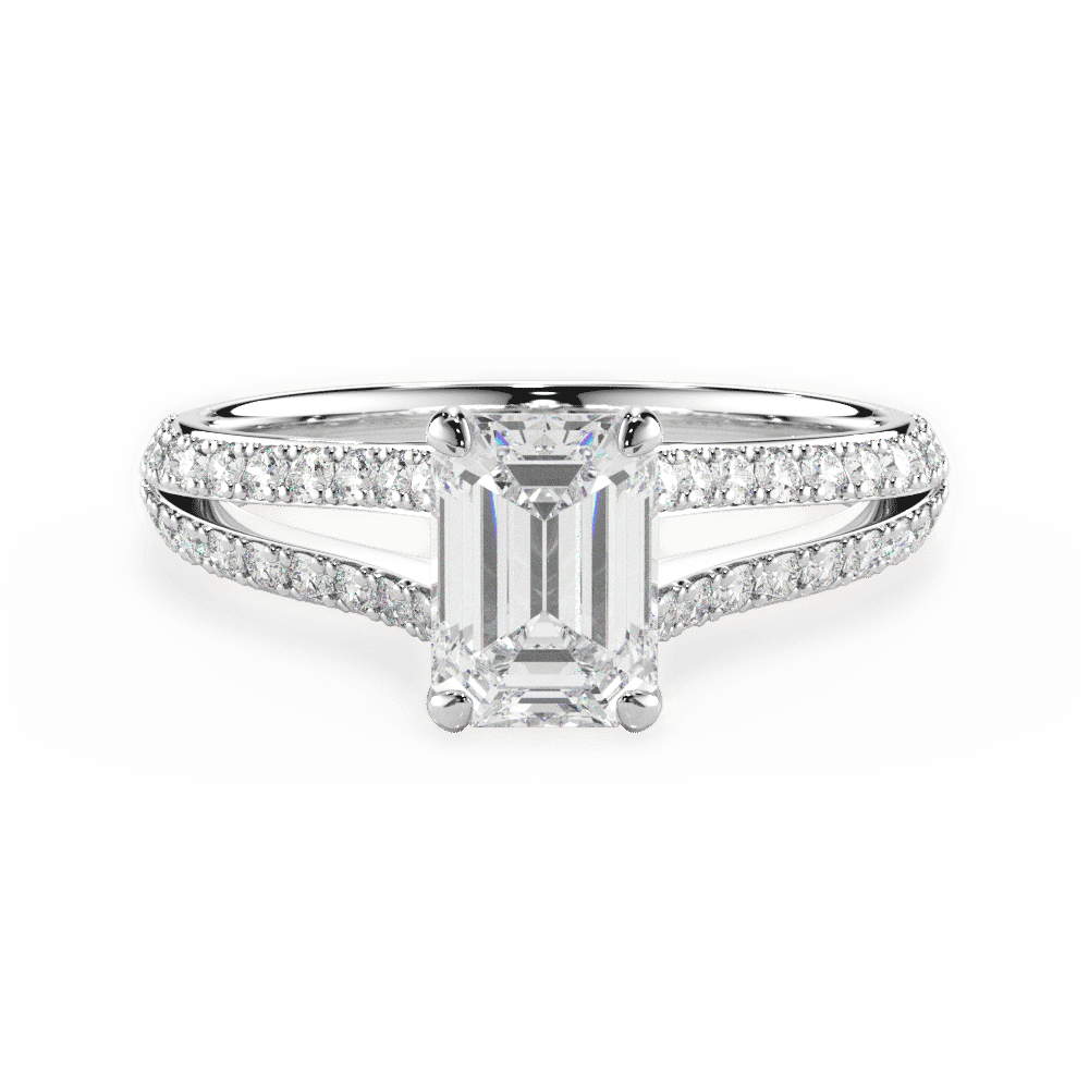 14kt White Gold/18kt White Gold/Platinum/emerald/top