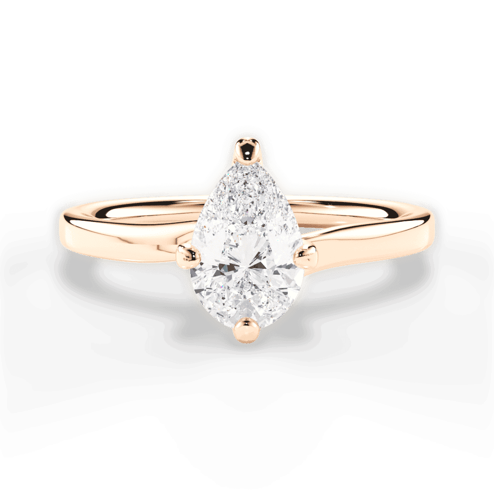 14kt Rose Gold/18kt Rose Gold/pear/top