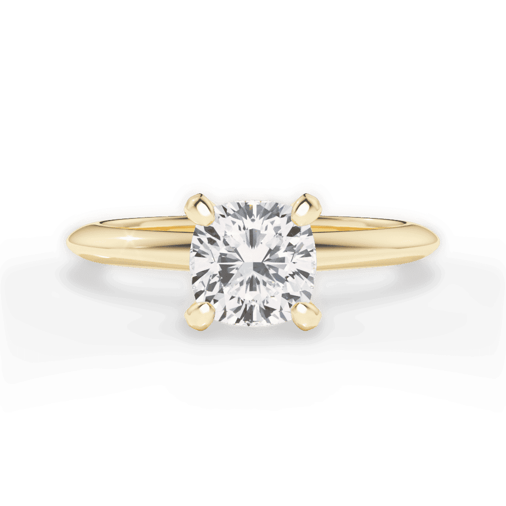 14kt Yellow Gold/18kt Yellow Gold/cushion/top
