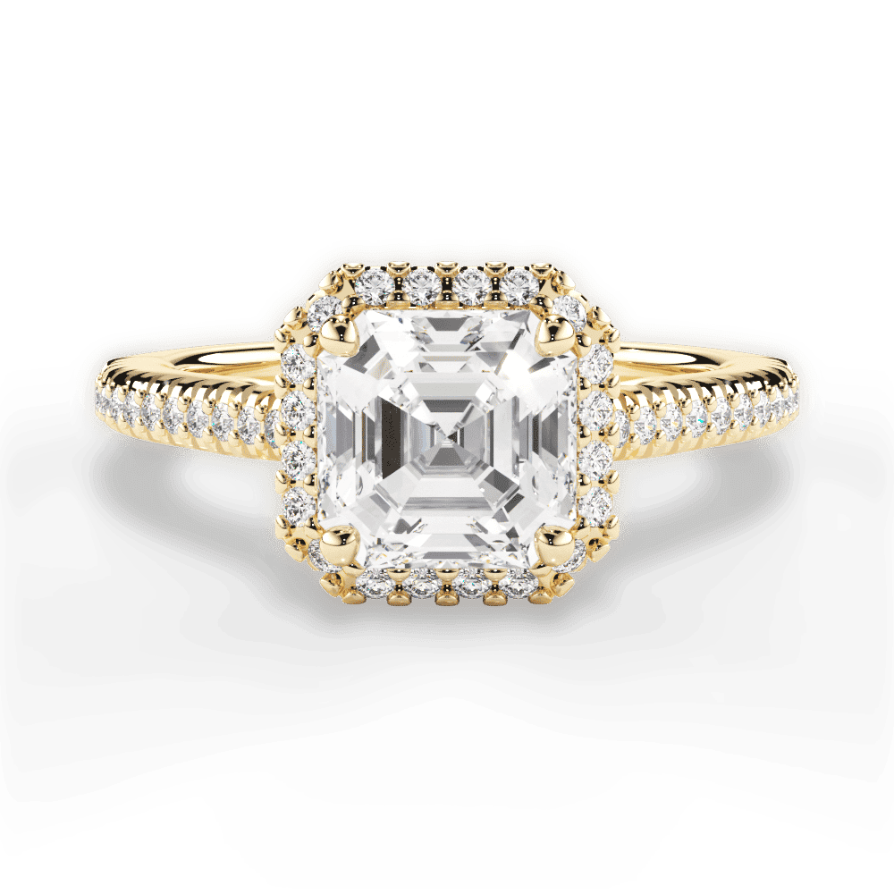 14kt Yellow Gold/18kt Yellow Gold/asscher/top