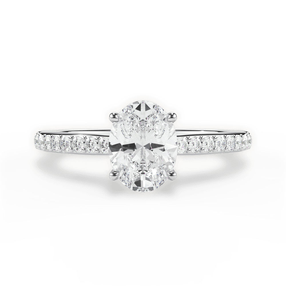 14kt White Gold/18kt White Gold/Platinum/oval/top