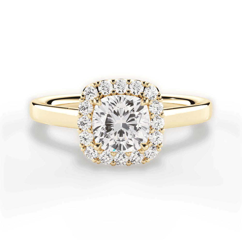 14kt Yellow Gold/18kt Yellow Gold/cushion/top