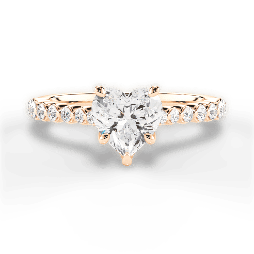 14kt Rose Gold/18kt Rose Gold/heart/top