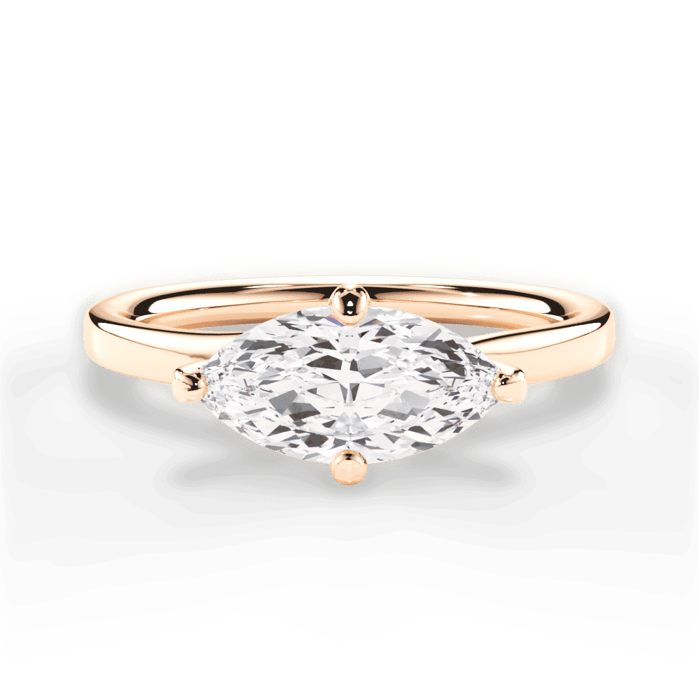 14kt Rose Gold/18kt Rose Gold/marquise/top