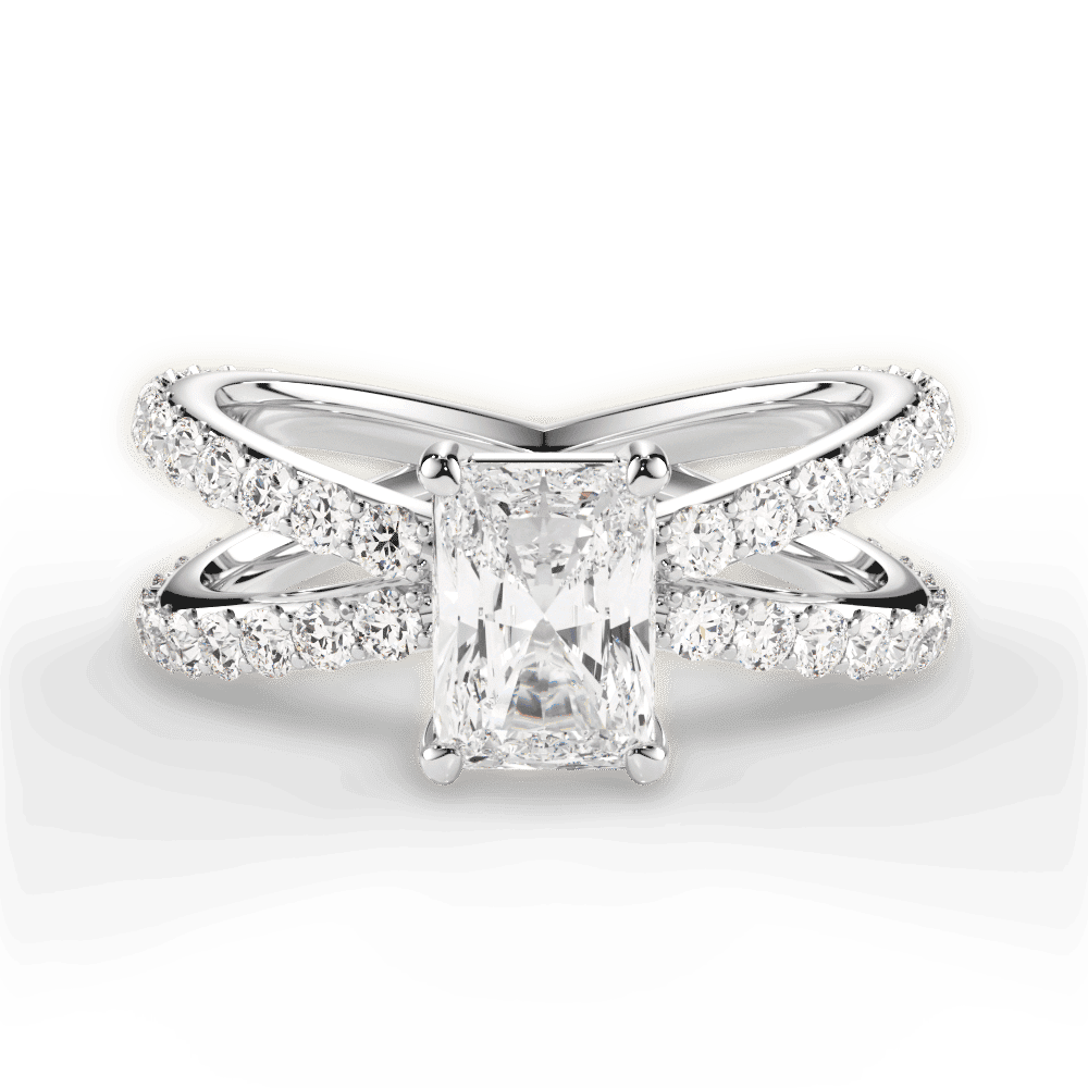 14kt White Gold/18kt White Gold/Platinum/radiant/top