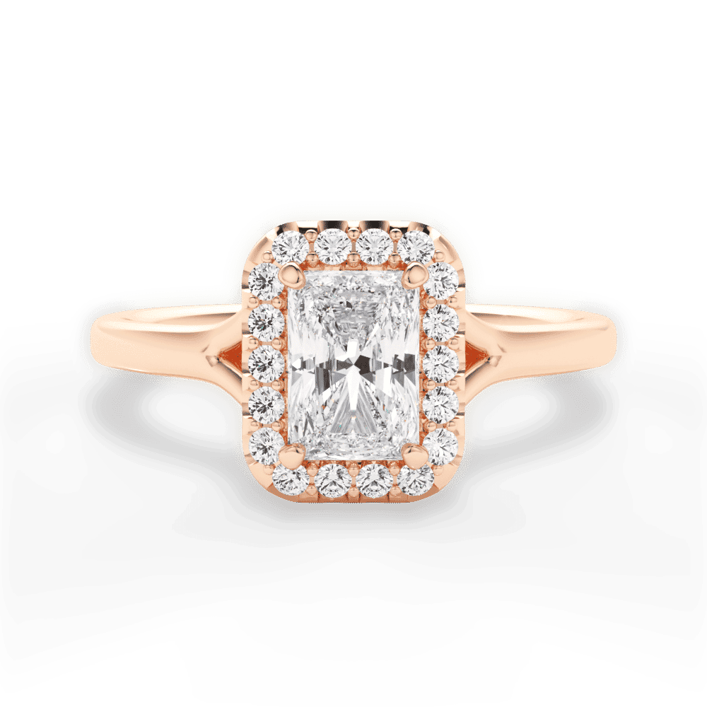 14kt Rose Gold/18kt Rose Gold/radiant/top