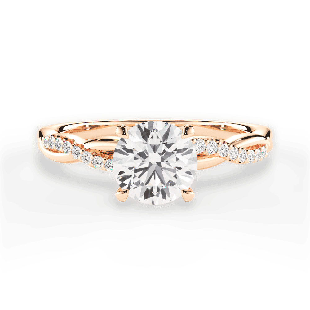 14kt Rose Gold/18kt Rose Gold/round/top