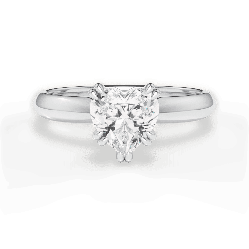 14kt White Gold/18kt White Gold/Platinum/heart/top