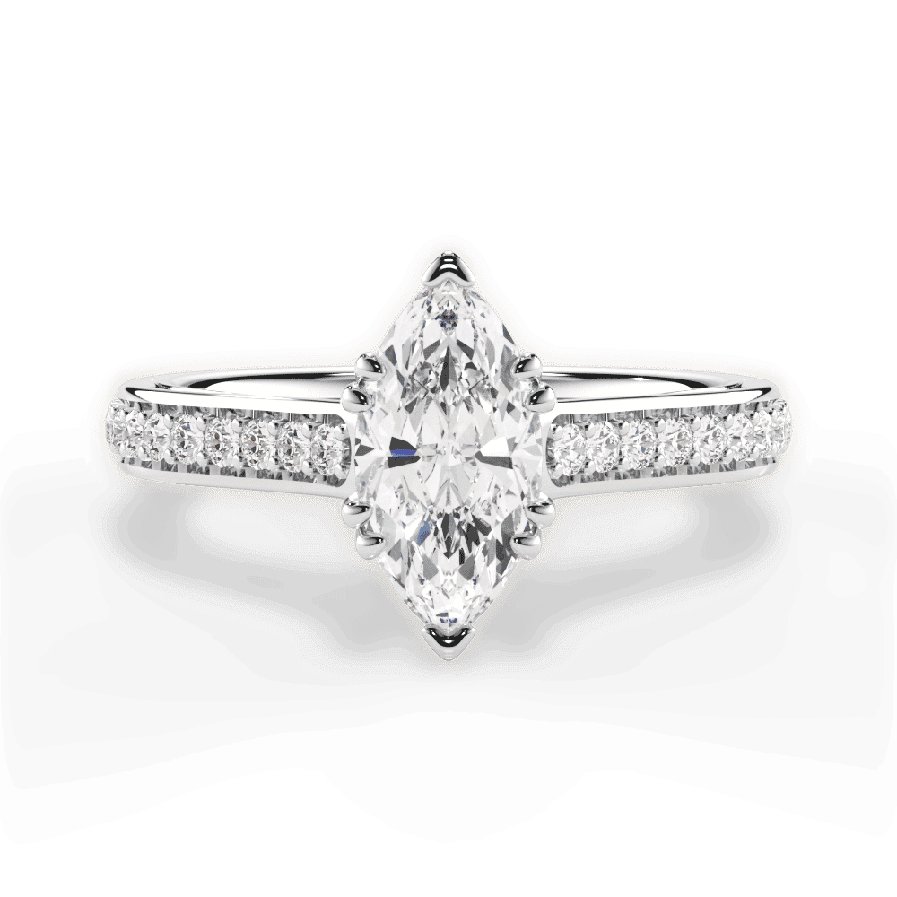 14kt White Gold/18kt White Gold/Platinum/marquise/top