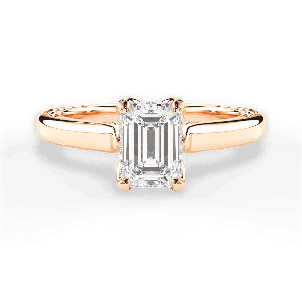 14kt Rose Gold/18kt Rose Gold/emerald/top