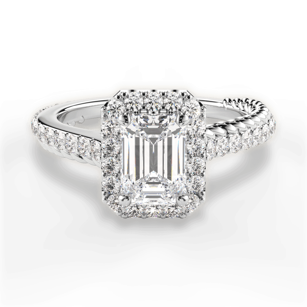14kt White Gold/18kt White Gold/Platinum/emerald/top