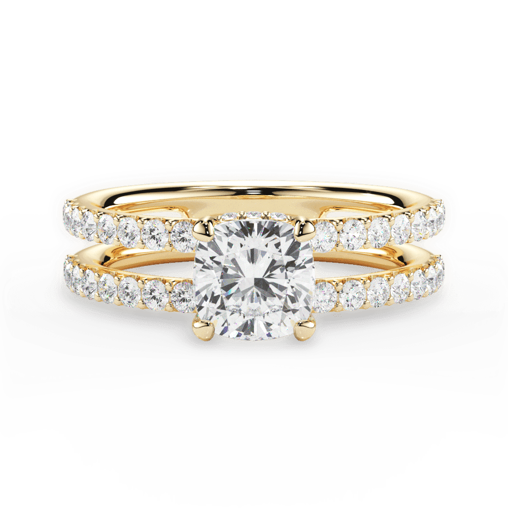 14kt Yellow Gold/18kt Yellow Gold/cushion/top