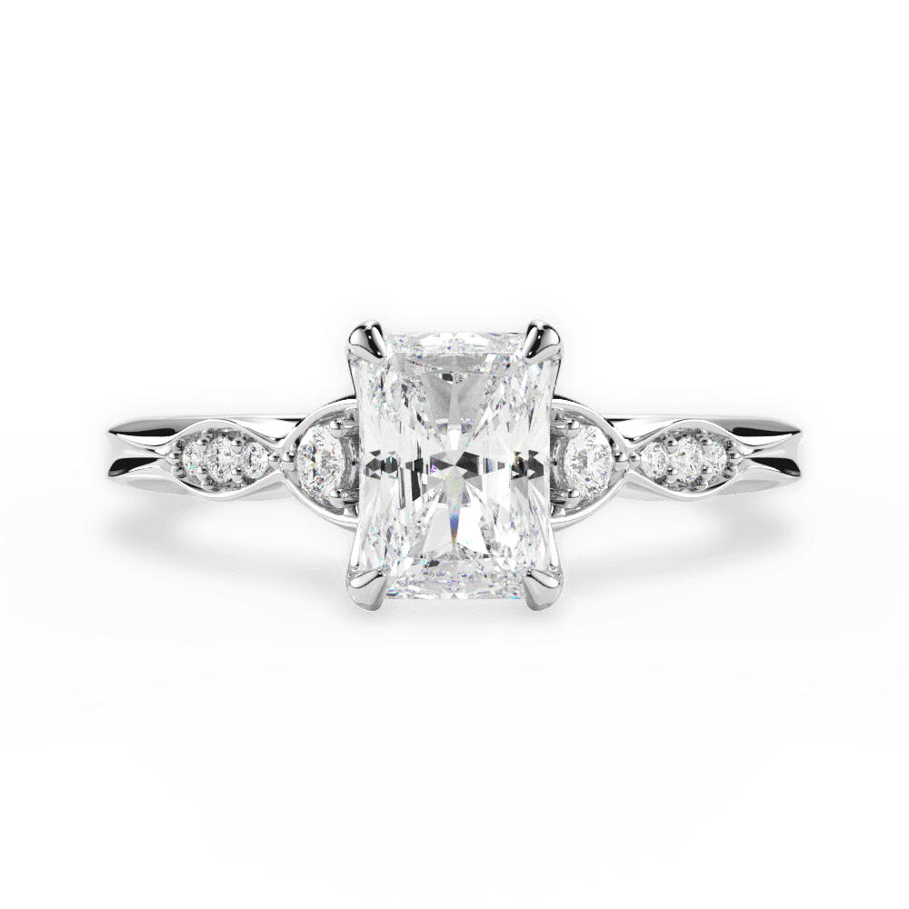 14kt White Gold/18kt White Gold/Platinum/radiant/top
