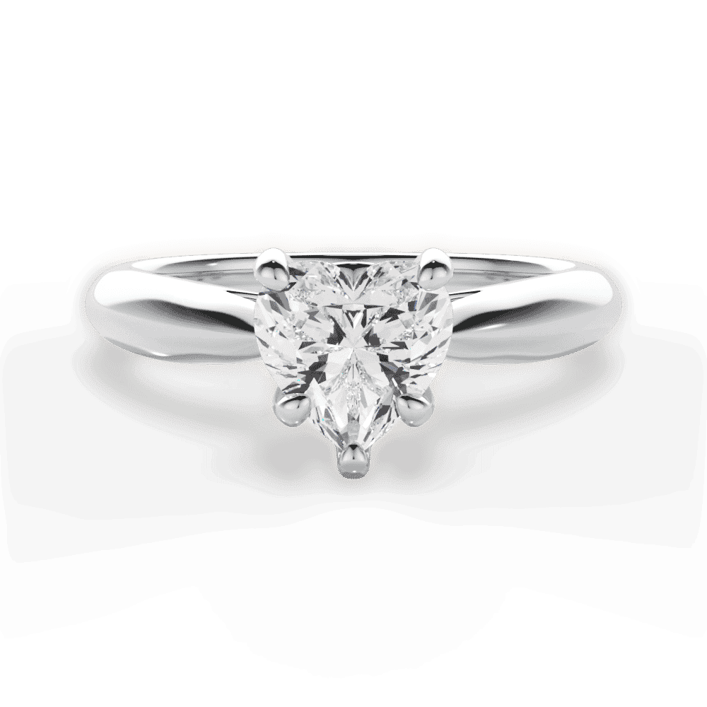 14kt White Gold/18kt White Gold/Platinum/heart/top