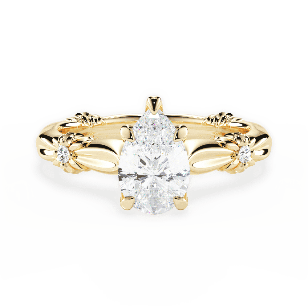 14kt Yellow Gold/18kt Yellow Gold/pear/top