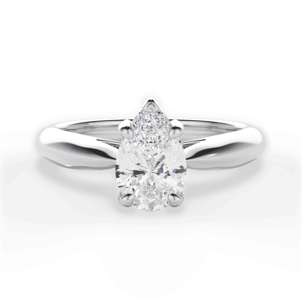 14kt White Gold/18kt White Gold/Platinum/pear/top