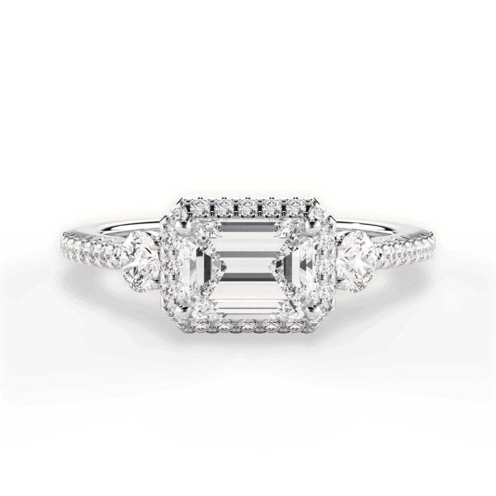 14kt White Gold/18kt White Gold/Platinum/emerald/top